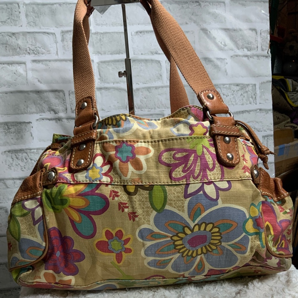 Fossil Floral Tan Shoulder Bag